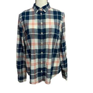 J.Crew Mercantile 100% Cotton Plaid Button Down Long Sleeve Shirt Size L #1034